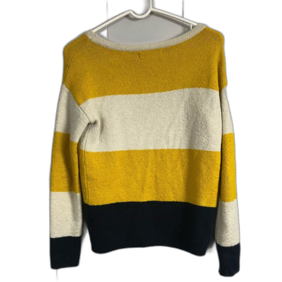 C&C California Yellow/White/Navy Striped Wool Blend Sweater Size XS - Picture 2 of 6